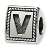 Reflection Beads Sterling Silver Letter V Triangle Block Bead