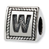 Reflection Beads Sterling Silver Letter W Triangle Block Bead