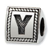 Reflection Beads Sterling Silver Letter Y Triangle Block Bead