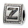Reflection Beads Sterling Silver Letter Z Triangle Block Bead