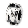 Reflection Beads Sterling Silver Letter N Message Bead