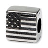 Reflection Beads Sterling Silver  Flag Bead