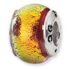 Reflection Beads Sterling Silver Orange Dichroic Glass Bead