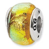 Reflection Beads Sterling Silver Yellow Dichroic Glass Bead