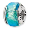 Reflection Beads Sterling Silver Blue Dichroic Glass Bead