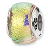 Reflection Beads Sterling Silver Yellow Dichroic Glass Bead