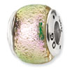 Reflection Beads Sterling Silver Pink Dichroic Glass Bead