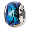 Reflection Beads Sterling Silver Blue Dichroic Glass Bead