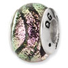 Reflection Beads Sterling Silver Pink Dichroic Glass Bead