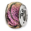 Reflection Beads Sterling Silver Purple Dichroic Glass Bead