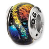 Reflection Beads Sterling Silver Rainbow Dichroic Glass Bead
