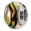 Reflection Beads Sterling Silver Orange Dichroic Glass Bead