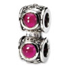 Reflection Beads Sterling Silver Red CZ Connector Bead
