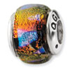 Reflection Beads Sterling Silver Orange Dichroic Glass Bead
