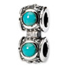 Reflection Beads Sterling Silver Turquoise CZ Connector Bead