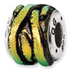 Reflection Beads Sterling Silver Orange Dichroic Glass Bead
