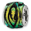 Reflection Beads Sterling Silver Yellow Dichroic Glass Bead
