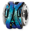 Reflection Beads Sterling Silver Green Dichroic Glass Bead