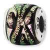 Reflection Beads Sterling Silver Pink Dichroic Glass Bead