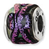 Reflection Beads Sterling Silver Purple Dichroic Glass Bead