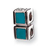 Reflection Beads Sterling Silver Turquoise CZ Connector Bead