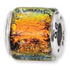 Reflection Beads Sterling Silver Orange Dichroic Glass Bead