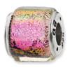 Reflection Beads Sterling Silver Purple/Pink/Green Dichroic Glass Bead