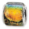 Reflection Beads Sterling Silver Rainbow Dichroic Glass Bead