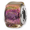 Reflection Beads Sterling Silver Purple Dichroic Glass Square Bead