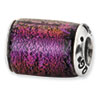 Reflection Beads Sterling Silver Purple Dichroic Glass Barrel Bead