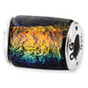 Reflection Beads Sterling Silver Rainbow Dichroic Glass Barrel Bead