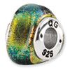 Reflection Beads Sterling Silver Yellow Dichroic Glass Triangle Bead