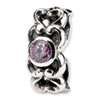 Reflection Beads Sterling Silver Pink CZ Connector Bead