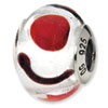 Reflection Beads Sterling Silver White/Red/Black Italian Murano Bead