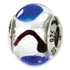 Reflection Beads Sterling Silver White/Blue/Black Italian Murano Bead