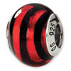 Reflection Beads Sterling Silver Red/Black Italian Murano Bead