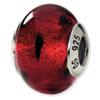 Reflection Beads Sterling Silver Red/Black Italian Murano Bead
