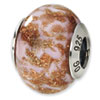 Reflection Beads Sterling Silver Gold/Brown/White Italian Murano Bead