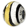 Reflection Beads Sterling Silver Silver/Gold/Black Italian Murano Bead