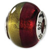 Reflection Beads Sterling Silver Gold/Red Italian Murano Bead