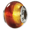 Reflection Beads Sterling Silver Yellow/Red Italian Murano Bead
