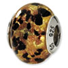 Reflection Beads Sterling Silver Yellow/Gold/Black Italian Murano Bead