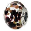 Reflection Beads Sterling Silver Silver/Brown/Black Italian Murano Bead