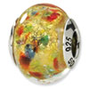 Reflection Beads Sterling Silver Yellow/Multi Italian Murano Bead