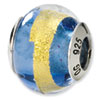 Reflection Beads Sterling Silver Blue/Gold Italian Murano Bead