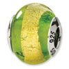 Reflection Beads Sterling Silver Yellow/Green Italian Murano Bead