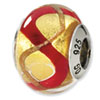 Reflection Beads Sterling Silver Yellow/Gold/Red Italian Murano Bead