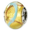 Reflection Beads Sterling Silver Yellow/Gold/Blue Italian Murano Bead