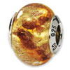 Reflection Beads Sterling Silver Yellow/Gold/Brown Italian Murano Bead