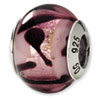 Reflection Beads Sterling Silver Purple/Black Italian Murano Bead